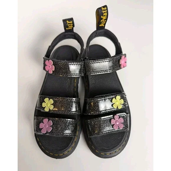 Sandals Dr Martens Black Coated Glitter Martens Shoes Dr Martens